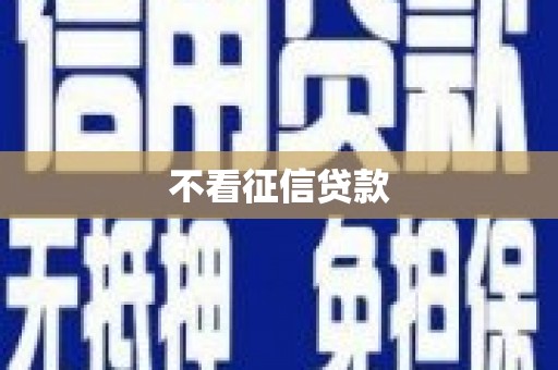 扶绥不看征信贷款