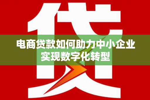 邓州电商贷款如何助力中小企业实现数字化转型