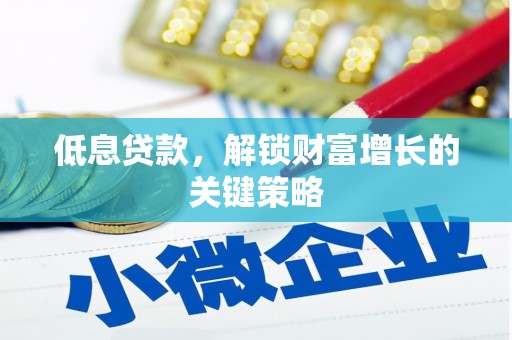 贺兰低息贷款，解锁财富增长的关键策略