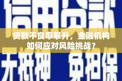 林园贷款不良率攀升，金融机构如何应对风险挑战？