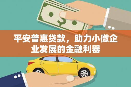 凤阳平安普惠贷款，助力小微企业发展的金融利器