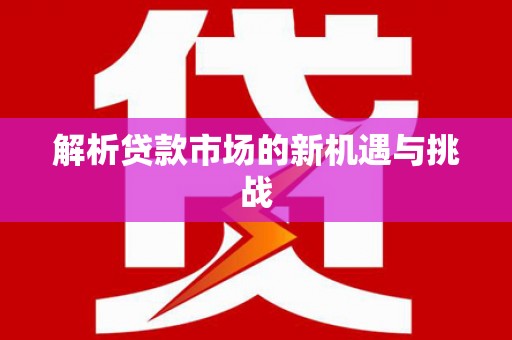 光泽解析贷款市场的新机遇与挑战